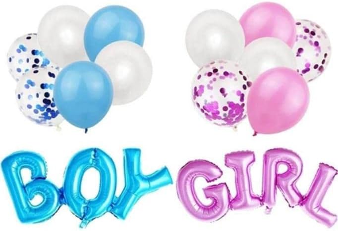 Alternative view of Cinsiyet Partisi Girl Boy Mavi Pembe Konfetili Balon Demeti