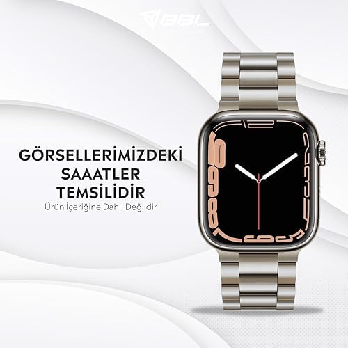 Alternative view of Apple Watch Series SE/11/10/9/8/7/6/5/4/3 ile Uyumlu Çelik Kordon (BBL04)