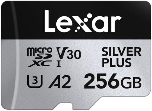 256 GB Profesyonel Silver Plus microSDXC Hafıza Kartı w/SD Adaptör, UHS-I, C10, U3, V30, Full-HD ve 4K Video, 205/150 MB/s'ye kadar Okuma/Yazma, Videografçılar, Oyuncular (LMSSIPL256G-BNANU) - Görsel 3