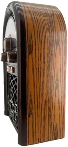 Retro Radyo Taşınabilir Bluetooth Speaker Ve Hoparlör Ahşap Kaplama Klasik Antika Tarzı İç ve Dış Mekan Multiband USB Girişli Dekoratif Klasik Radyo R-1950-BTL (Bordo R-1950-BTL)