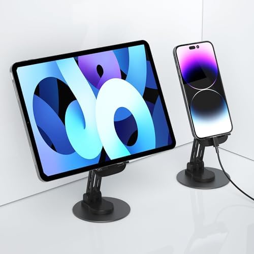 Alternative view of Profesyonel Telefon Tutucu A+ Kalite 360 Derece Ayalarlanabilir Ultra İnce Gerçek Tok Alüminyum Gövde Telefon Tutucu Masaüstü Telefon Stand F17S Siyah (Siyah)