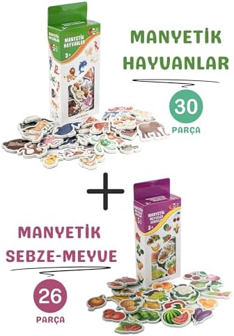 Alternative view of Manyetik Mıknatıslı 30 Parça Hayvanlar ve 26 Parça Sebze Meyveler Eğitici Set Magnet