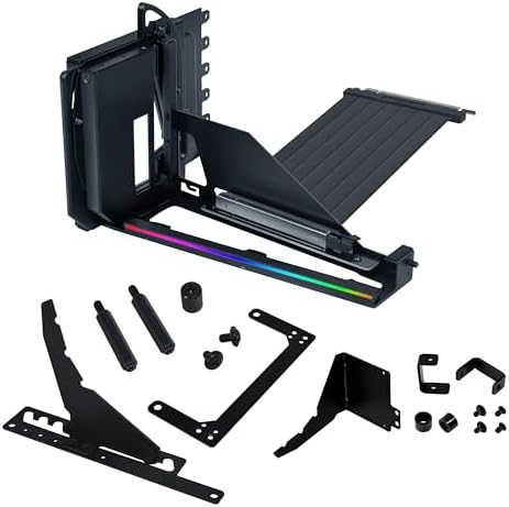 Lian Li ATX PC Kasası 4 Yuvalı Dikey GPU Kiti (VG4v4) - Premium Gen 5 Yükseltici Kablo PCI-E 5.0 x16-200mm, PCIe 3.0/4.0 Uyumlu, Ayarlanabilir Konum - Çoğu PC Kasasına Uyar (VG4v4 Siyah)