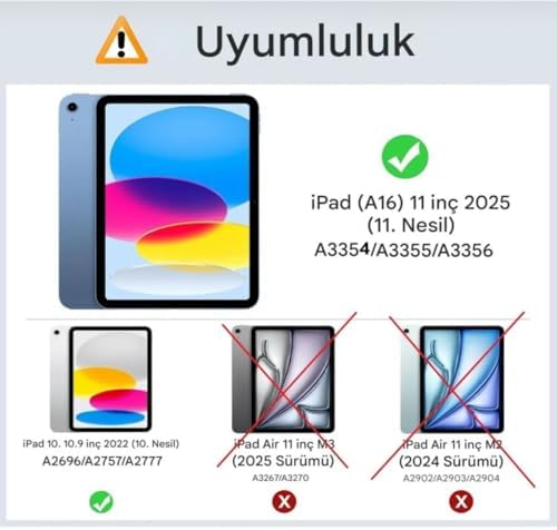 Alternative view of Apple iPad 11.nesil A16 11inç/10.nesil 10.9inç Uyumlu Kılıf Darbelere Dayanıklı Şeffaf Kapak