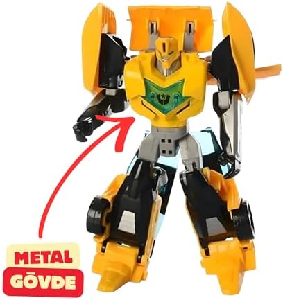 Alternative view of /Oyuncak Metal Gövdeli 20 Cm Araba Ve Tıra Dönüşen Robot Optimus Ve Bumblebee Model Dönüşen Robotlar AutoBots (Sarı)
