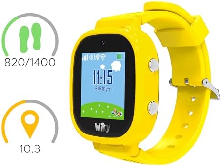 Wiky Watch 5E eSimli Akıllı Çocuk Saati Görüntülü ve Sesli Arama, GPS, SOS, Konum Takibi, Güvenli Liste, 112 Acil, Gorilla Glass Dokunmati Renkli Ekran (Tüm Operatörler eSIM) (Sarı)
