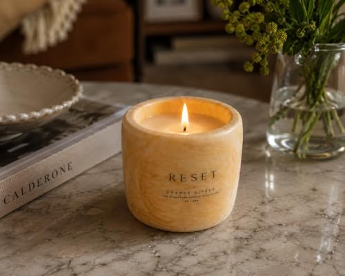 VMGA Beton Soya Mum Portakal & Narenciye Kokulu El Yapımı Dekoratif Cozy Candle, Premium Beton Kap Mum, Minimalist Ev Dekorasyonu Hediye, 100gr İmza Koleksiyonu - Görsel 3