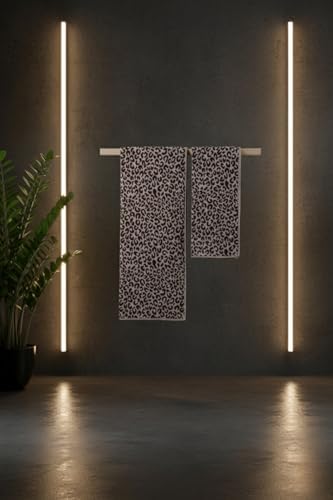 Leopar Desen Havlu Seti Hamam Seti 50x90 ve 70x140 cm Banyo Havlusu Çeyizlik, 2LI-HAMATAKIMI-LEOPAR