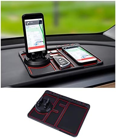 4'ü 1 arada araba için kaymaz telefon pedi, 2023 Karanlıkta Yeni Havalı Parlayan Araba Gösterge Paneli Telefon Paspası Geçici Otopark Kartı Plaka ve Aromaterapi ile, Sarsıntı Önleyici Ped Evrensel - Görsel 3