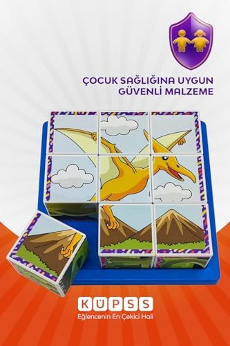 Dinozorlar 3D Puzzle Seri 1 - (9 Küp 6 Dinazor Yapboz) - Görsel 2