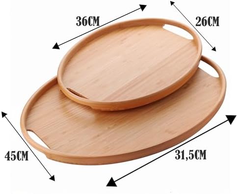 2'li Bambu Tepsi Seti, İnce Tasarım Özel Üretim Oval 2'li Bambu Tepsi Seti (36 * 26 * 1cm-45 * 31.5 * 1cm)