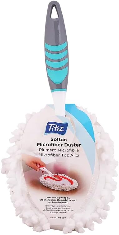 Alternative view of Titiz Soften Mikrofiber Toz Alıcı - Hassas Yüzeyler İçin Ergonomik Saplı Toz Alma Püskülü (Yıkanabilir)