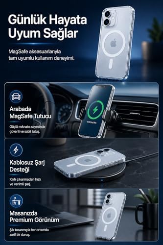 iPhone 16 MageSafe Uyumlu Manyetikli Kılıf Manyetikli - Görsel 3