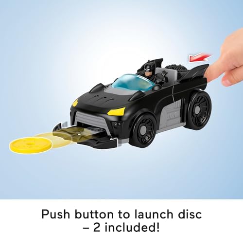 Alternative view of Imaginext DC Super  Metal Force Batmobile Oyuncak Araba, 3 inç Batman Aksiyon Figürü ve Aksesuar Seti, Başlatıcı ve 2 Disk Dahil