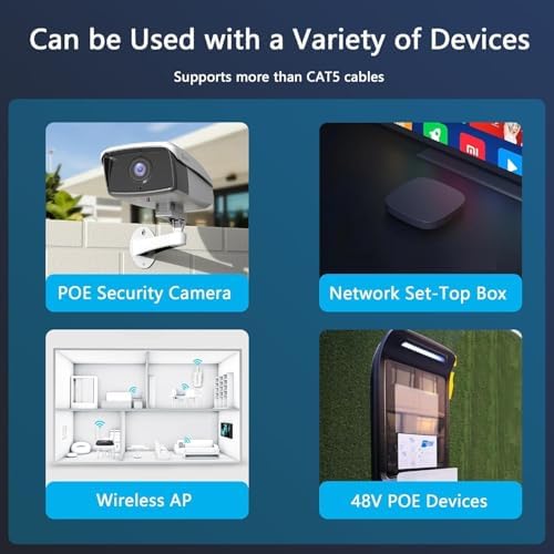 POE Genişletici, Standart 48V Tekrarlayıcı 10/100Mbps Dış Aydınlatma Koruması Ağ Güçlendirici, Su Geçirmez Esd Seri İzleme AP Güç Kaynağı Sinyali IP Kamera için Tak ve Çalıştır