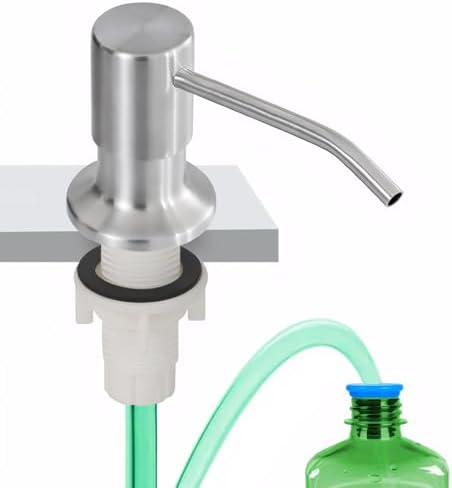 Alternative view of Mutfak Lavabosu için Bulaşık Sabunluğu, Dahili Lavabo Sabunluğu Fırçalanmış Nikel, Tezgah Sabunluk Paslanmaz Çelik Pompa, 47 "Uzatma Borusu kitli, Küçük Şişeyi Tekrar Doldurmaya Gerek Yok