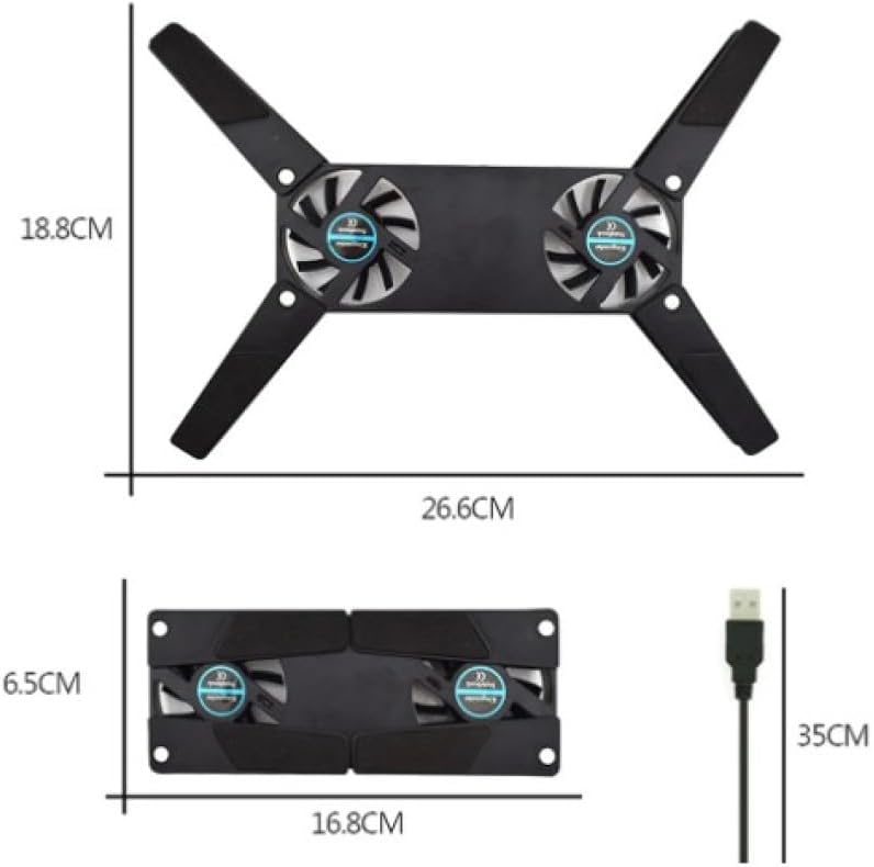 Alternative view of Portatif Ekonomik Laptop Soğutucu Stand - Çift Fanlı Fiyat Performans Ürünü - Katlanabilir Kolay Taşınabilir Notebook Soğutucu