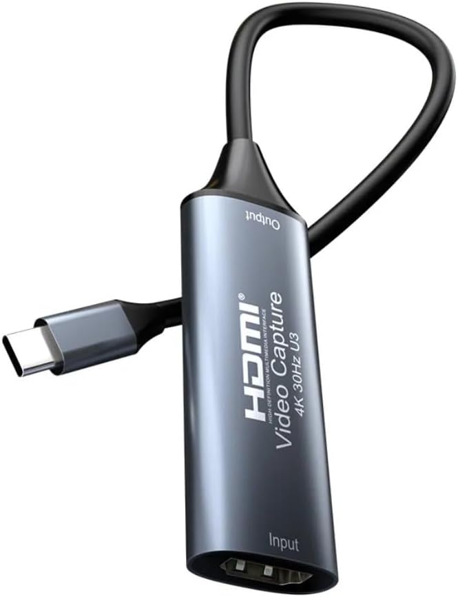 Alternative view of 4K USB C 3.0 Type-C Video Capture Görüntü Yakalama Adaptörü Usb 4K 30Hz Akış Öğretim Video Konferans veya Canlı Yayın için Oyun Yakalama Kartı (HDMI aktarma için Kullanılmaz)