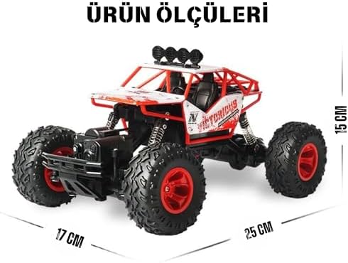 Alternative view of / 1:16 Ölçek 4x4 Uzaktan Kumandalı Rock Crawler Off Road Aracı 4 Çeker Şarjlı 20 Dk Kullanım Kırmızı Ve Mavi Oyuncak Off Road Araba (Kırmızı)