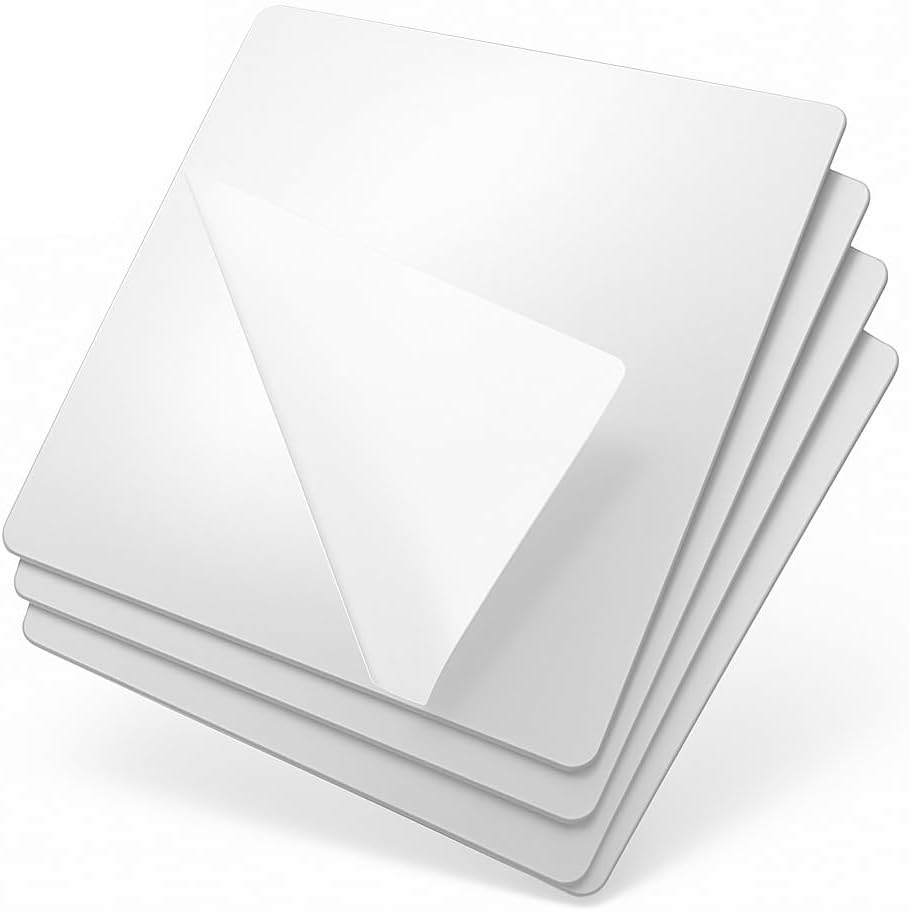 Alternative view of 4 Adet Kendinden Yapışkanlı Pleksi Ayna Levha, Kırılmaz Akrilik Duvar Aynası, Dekoratif ve Modern Yapıştırmalı Panel, Hafif Parlak Pleksi Duvar Dekoru, Ev ve Ofis (4, Silver, 20x20)
