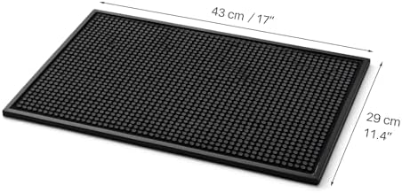 Silikon Bar Matı, Siyah, Kaymaz Tezgah ve Bulaşık Kurutma Matı, 43x29 cm, Mutfak ve Bar için