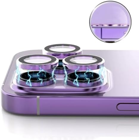 iPhone 15 Pro Max ile uyumlu Kolay Takma Aparatı Bulunan Görüş Açısını Bozmayan Yüksek çözünürlüklü dizayn Z-CL-12 Premium Advice Safir Kamera Lens Koruma Gri - Görsel 2