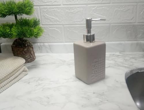 Alternative view of SERAMİK SIVI SABUNLUK BEJ MODERN 7X7X17CM 300ML BANYO SETİ