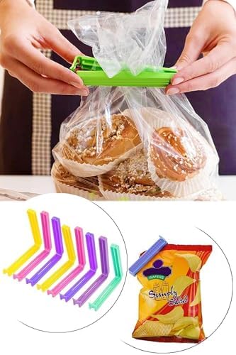 12'li Çok Renkli Pratik Poşet Klipsi, Paket, Ambalaj, Torba, Çanta Kapatıcı Plastik Kilidi, Mandalı (12'li Karışık)