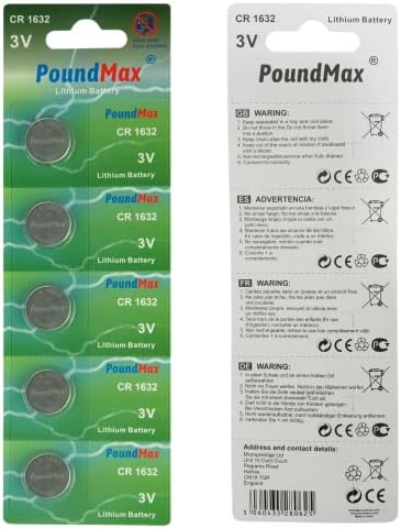 PoundMax 5 adet CR1632(DL1632) 3V Düğme Pil (Akıllı ev aletleri,araba anahtarları,terazi,uzaktan kumanda,bilgisayar anakartları için - Görsel 3