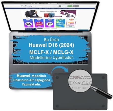 MateBook D16 2024 Kılıf Uyumlu Kristal Parlak Şeffaf Sert Hard Case İnce Hafif Çizilme Koruma 16 inç Şeffaf