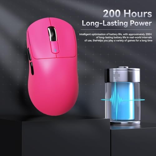 Alternative view of ATTACK SHARK X3 Superlight Kablosuz Gaming Mouse – 49g Ultra Hafif Fare, 26000 DPI PixArt PAW3395 Sensör, BT/2.4G/Kablolu Üçlü Mod, 200 Saat Pil Ömrü, PTFE Ayaklar, PC/Xbox/PS/Mac – Berry Red