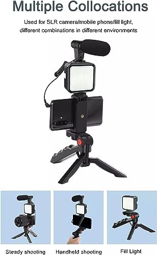 Tripod, Selfie, Video Üretimi için Kit, Stand, Uzaktan Kumandalı Mikrofon Led Işık ve Mini Tripod Telefon Vlog Video Kayıt için aradığınız herşey bu kutuda AY-49