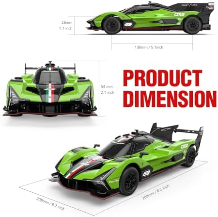 Alternative view of Rastar 1:24 Lamborghini SC63 LMDH Uzaktan Kumandalı Araba: Detaylı Kokpit Ve Gövde Kanatlı İkonik Yarış Yeşili Renkli 20.8 cm Orijinal  Hiper Araba