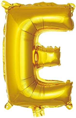 E Harfi 16 İnç Gold Renk Folyo Balon 36 CM (Altın)