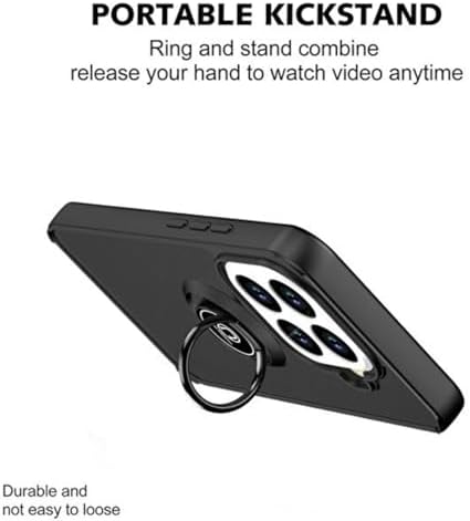 Alternative view of PSR Aksesuar Xiaomi Mi 15T Pro Uyumlu Kılıf – Mat Parmak İzi Yapmaz, Renkli Tuşlu, Yüzüklü Standlı Military Armor Kapak (Siyah, Xiaomi Mi 15T Pro)