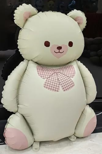 Ayıcık Teddy Folyo Balon Pembe Papyonlu