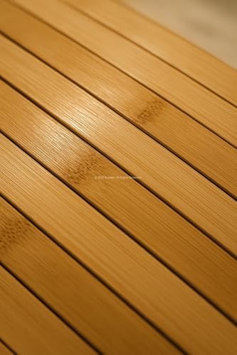 Bambu Katlanabilir Yan Sehpa 40x29 cm, Koltuk ve Kanepe Kenarı Portatif Tepsi, Amerikan Servisi