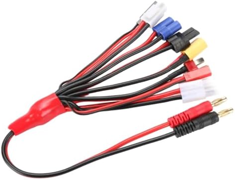 Alternative view of Monte Lua 8'i 1 Arada Lipo Pil Şarj Kablosu, 4mm Banana Plug - T-Dean + XT60 Plug + EC3 Plug + Futaba + JST Plug + Tamiya + TRX + IMAX B6 Şarj Cihazı için İki DIY Çıplak Tel Set Kiti Çoklu Şarj Kabloları