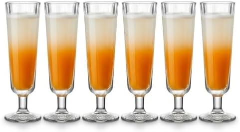 Şampanya Kadehi Seti, Şeffaf Cam, 6'lı Set, Uzun Saplı Flüt Bardak, Parti ve Özel Günler için