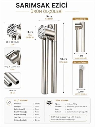Alternative view of Pratik Metal Sarımsak Ezici Ergonomik Saplı Güçlü Sıkım Kolay Temizlenir Dayanıklı Mutfak Tipi Sarımsak Presi Sarımsak Öğütücü Ezme Aparatı Ev ve Profesyonel Kullanıma Uygun