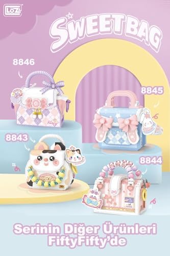 Loz Micro Block Sweet Bag Serisi Mavi Tavşan Figürlü Çanta 330 Parça Oyuncak Yapım Seti FFLZ-8845 - Görsel 3