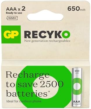 Alternative view of GP Batteries ReCyko 650 AAA İnce Kalem Ni-Mh Şarjlı Pil, 1.2 Volt, 2'li Kart