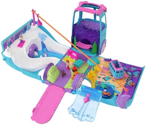 KARAVAN MACERASI™ Polly Pocket Karavan Macerası oyun seti, mikro bebekler, dönüştürülebilir karavan, evcil hayvanlar ve oyuncak araba JCC22 - Görsel 2