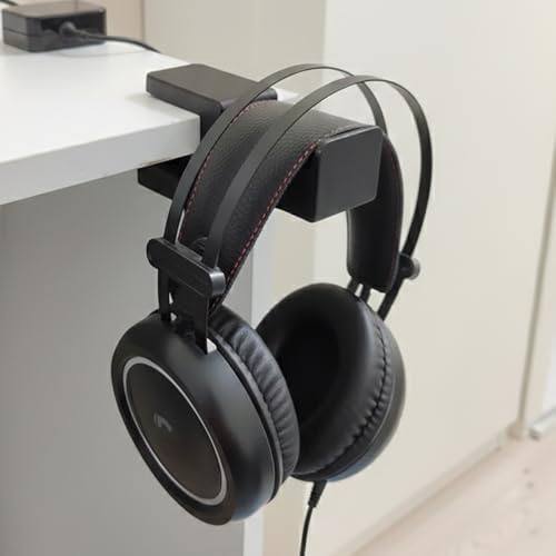Premium Siyah Asılabilir Masa Kenarı Kulaklık Standı, Ergonomik ve Sağlam