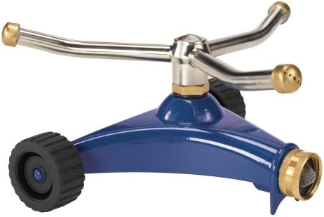 Dramm 15055 ColorStorm Premium 3 Kollu Dönen Fıskiye, Ağır Hizmet Metal Tekerlekli Tabanlı, Mavi - Görsel 3