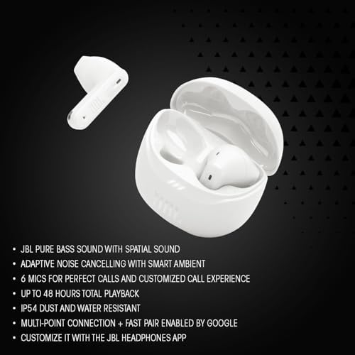 JBL Tune FLEX2 NC Kulakiçi TWS Kulaklık,Ghost Beyaz