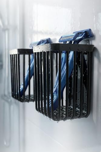 2'Li Set Yapışkanlı Diş Fırçalık, Saç Fırçası Tarak Düzenleyici, Banyo Düzenleyici Banyo Rafı Siyah