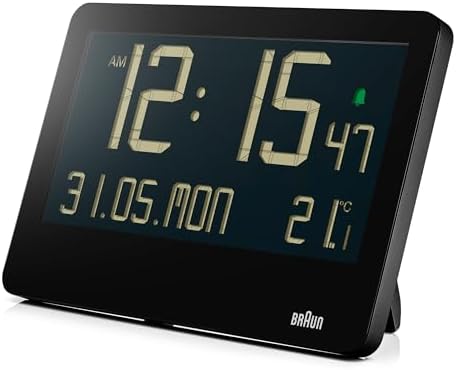 Dijital Duvar Saati, İç Mekan Sıcaklığı, Tarih, Haftanın Günü, Büyük Ters LCD Ekran, Hızlı Set, Bip Alarmı, Siyah, Model BC14B - Görsel 3