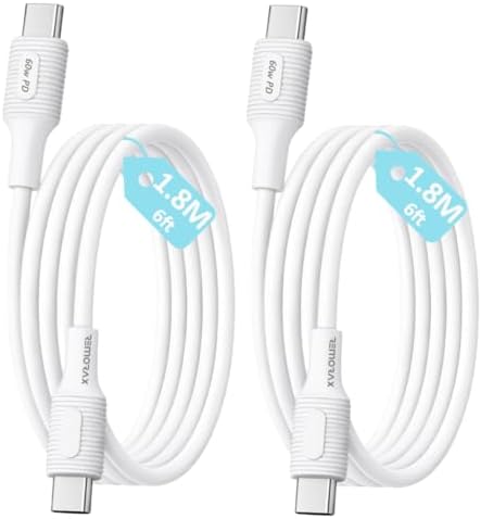 Alternative view of 2 Adet x 180cm (6ft) Type C-C Kablo Seti, Kaymaz Tutamaç, 60Watt PD Hızlı Şarj, iPhone 15/16/17 ve Andoid İçin, Beyaz, REMORAX Coral (2 Ad x 1.8Mt Beyaz)