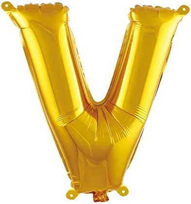 Alternative view of V Harfi 16 İnç Gold Renk Folyo Balon 36 CM (Altın)